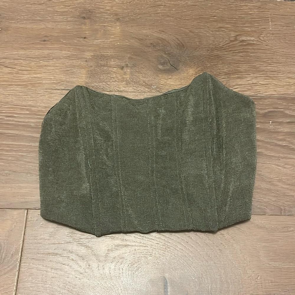 Dark green bustier top